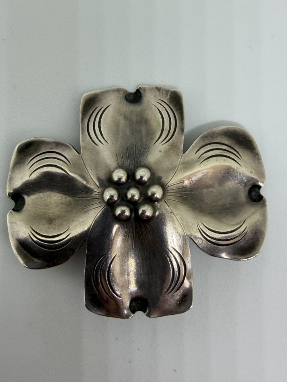 Vintage 1950's Stuart Nye Sterling Silver Dogwood Brooch